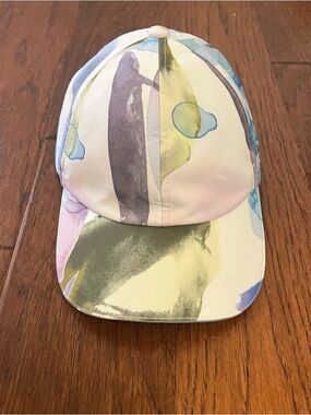 Chico's Watercolor Pastel Print Adjustable Baseball Cap